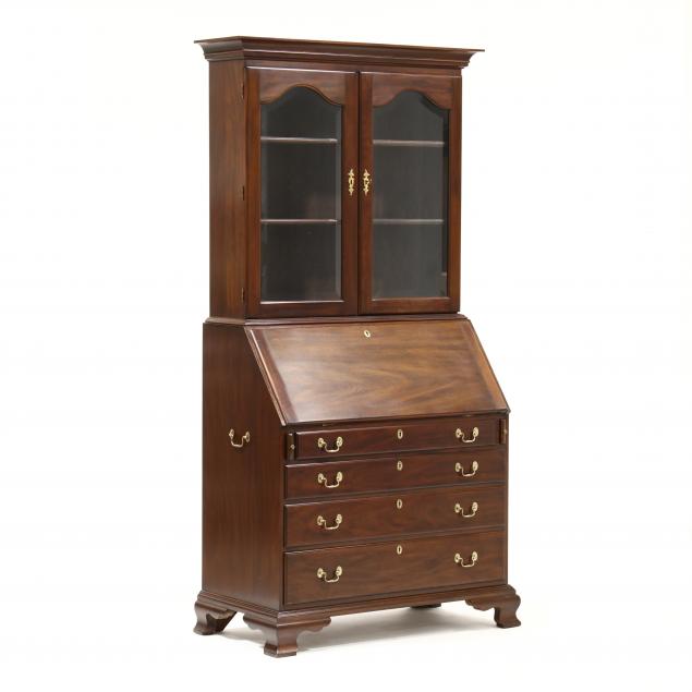 henkel-harris-chippendale-style-mahogany-secretary-bookcase