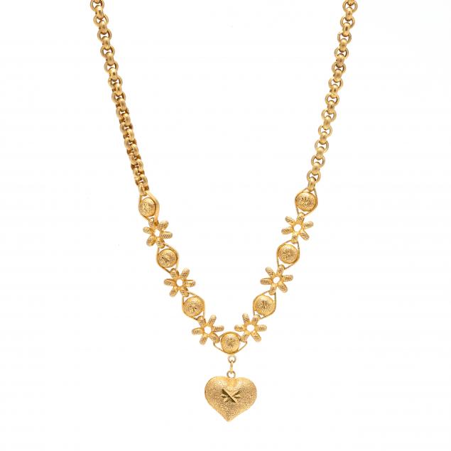 high-karat-gold-heart-motif-necklace