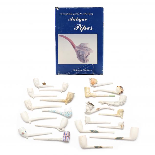 a-collection-of-21-continental-antique-white-clay-pipes