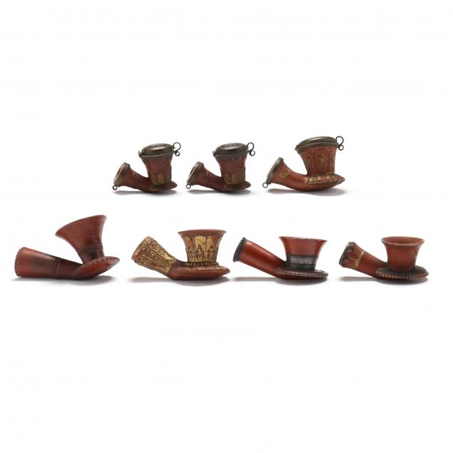 seven-ornate-austrian-red-clay-pipe-bowls
