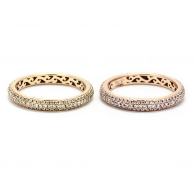 pair-of-gold-and-diamond-eternity-bands-michael-weggenmann