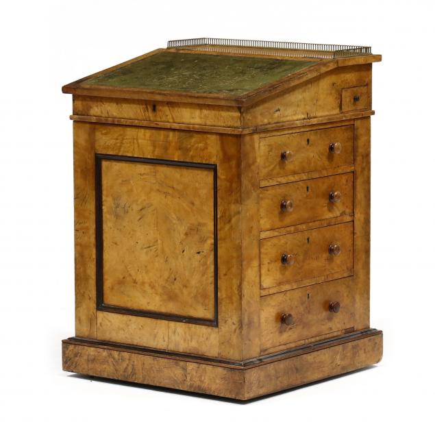 edwardian-english-burl-veneer-davenport