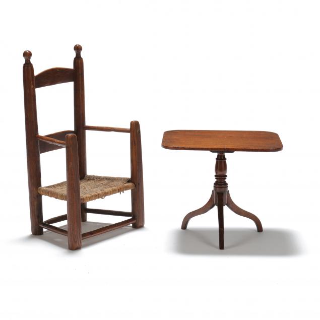 antique-english-miniature-chair-and-table