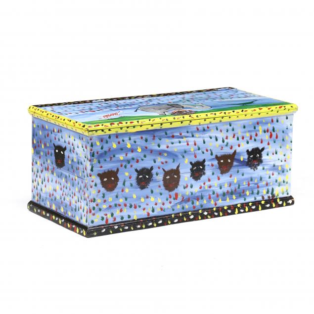 sam-the-dot-man-mcmillan-nc-1926-2018-paint-decorated-blanket-chest