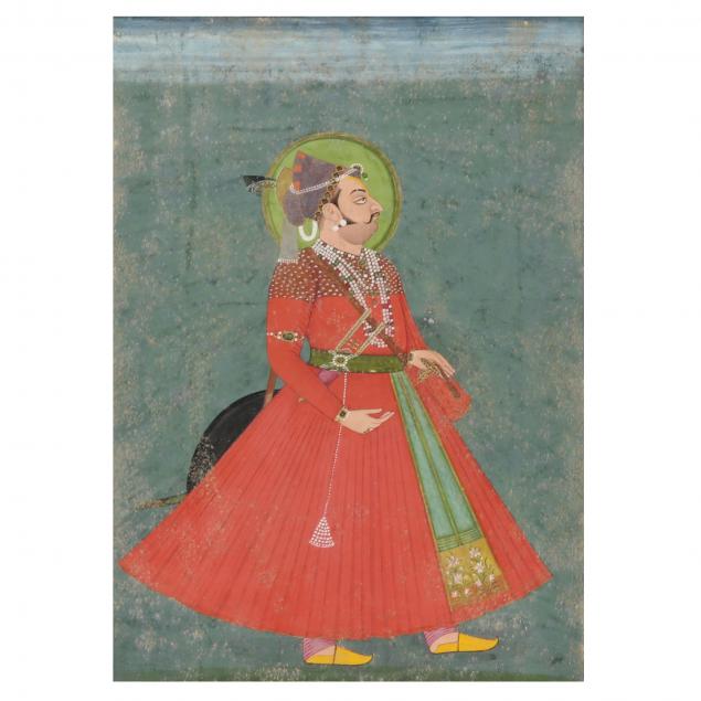 an-indian-miniature-painting-of-a-maharajah-ajit-singh-of-jodhpur