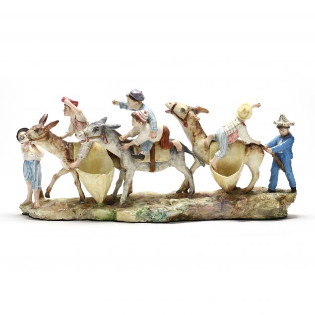 cast-porcelain-group-of-boys-and-donkeys