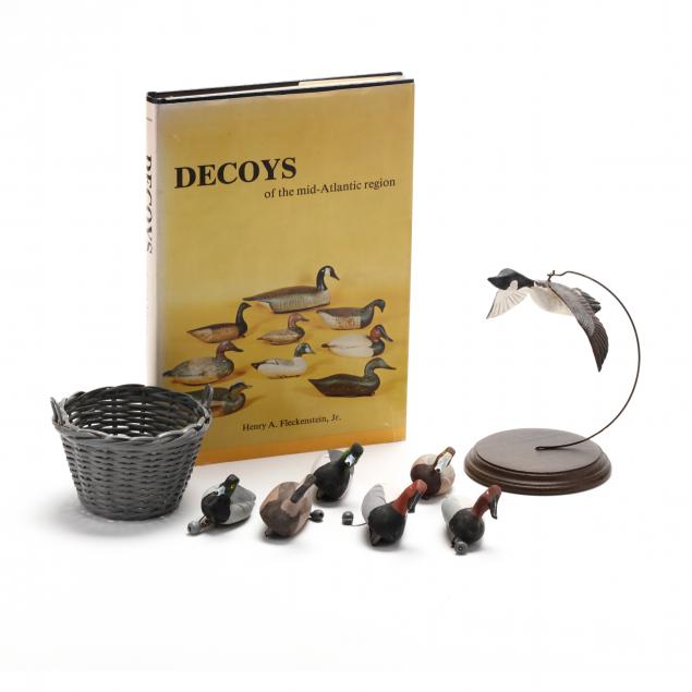 miniature-duck-and-goose-decoys-with-signed-book