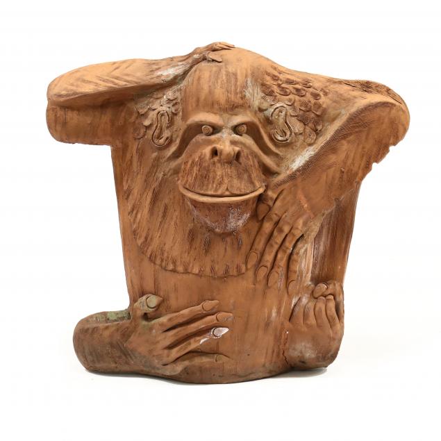 a-large-terracotta-gorilla-sculpture