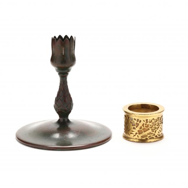 tiffany-studios-bronze-candlestick-and-pen-wipe