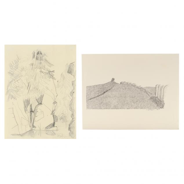 marvin-saltzman-nc-b-1931-two-drawings-i-capilano-gorge-study-i-and-i-ireland-i