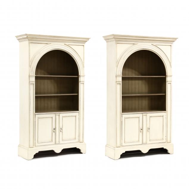 pair-of-baker-architectural-style-bookcases