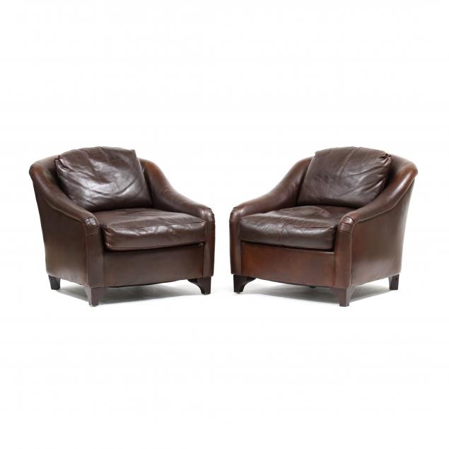 henredon-pair-of-leather-upholstered-club-chairs