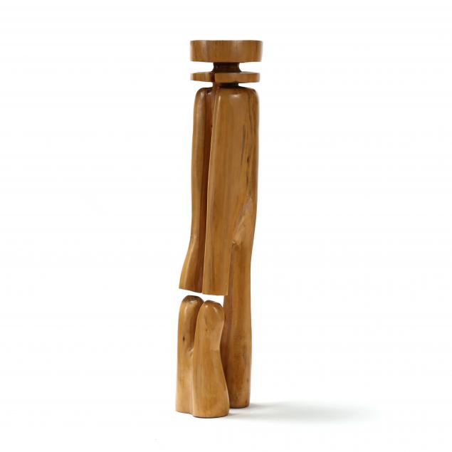 demetrios-mavroudis-american-greek-20th-century-tall-abstract-wood-carving