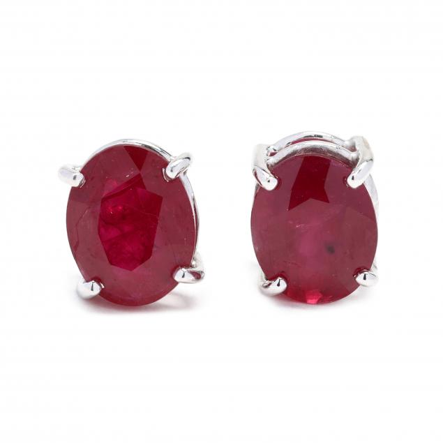 pair-of-white-gold-and-ruby-ear-studs