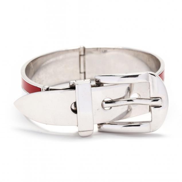 sterling-silver-and-enamel-buckle-bracelet-gucci
