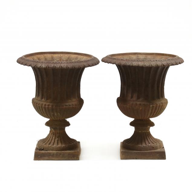 pair-of-classical-style-cast-iron-garden-urns