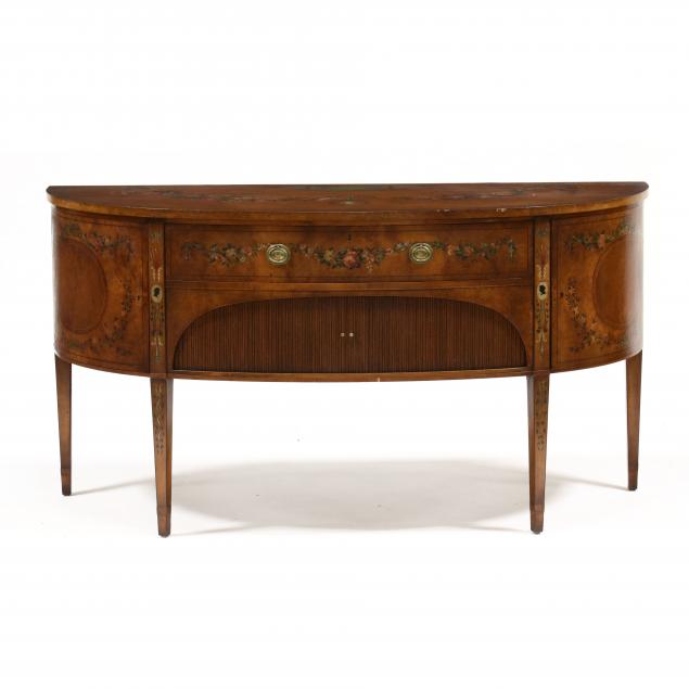 hepplewhite-style-paint-decorated-and-tambour-demilune-sideboard