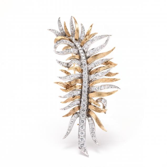 bi-color-gold-and-diamond-feather-brooch