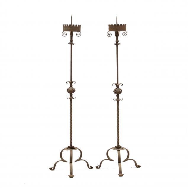 pair-of-vintage-iron-torchieres