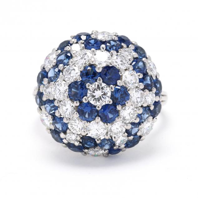 platinum-sapphire-and-diamond-cluster-ring