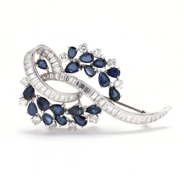 platinum-sapphire-and-diamond-brooch