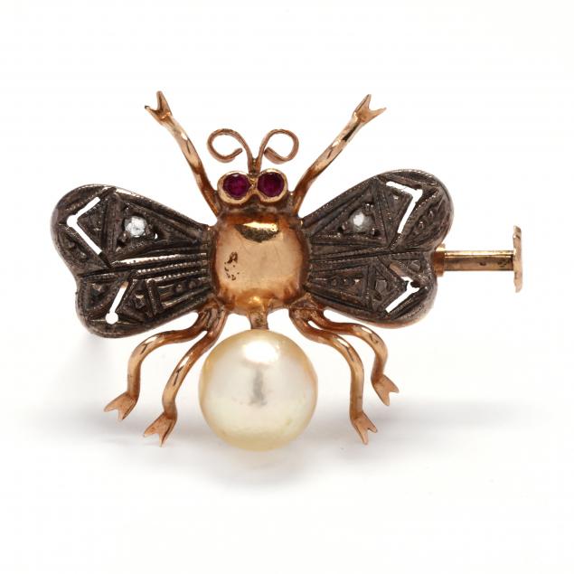 gold-silver-topped-gold-and-gem-set-bee-brooch