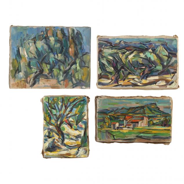 claude-vallet-french-20th-century-abstract-landscape-paintings-four-works