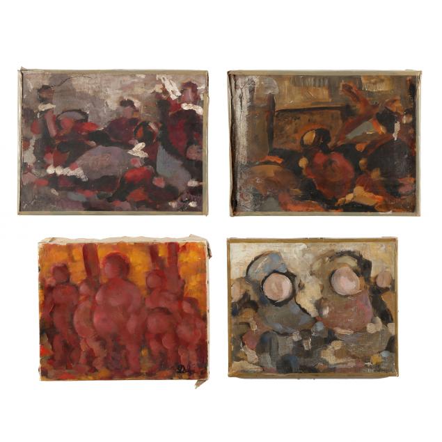 delgo-20th-century-abstract-figure-paintings-four-works
