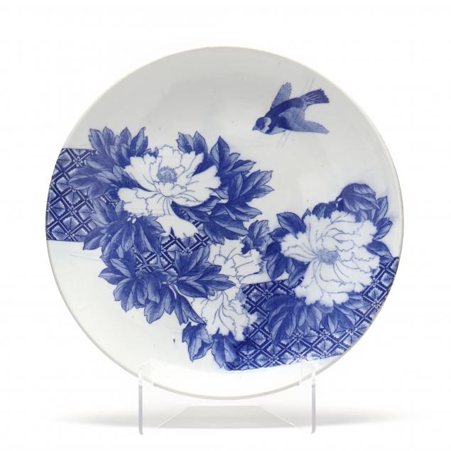 a-large-japanese-blue-and-white-porcelain-charger