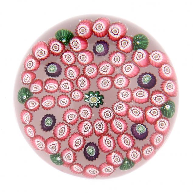 attributed-to-clichy-floral-pattern-millefiori-glass-paperweight
