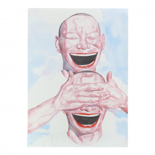 yue-minjun-chinese-b-1962-i-untitled-smile-ism-no-1-i