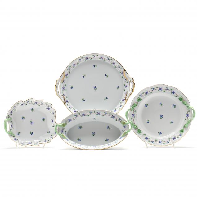 four-herend-blue-garland-i-handled-serving-pieces