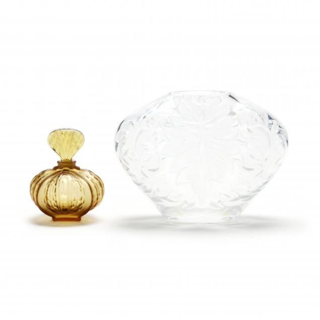 lalique-crystal-vase-and-perfume-bottle