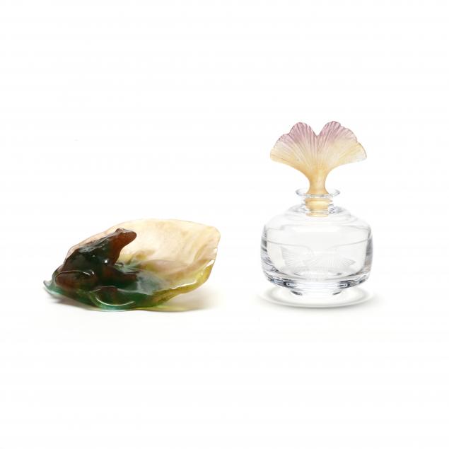 daum-glass-frog-dish-and-perfume-bottle