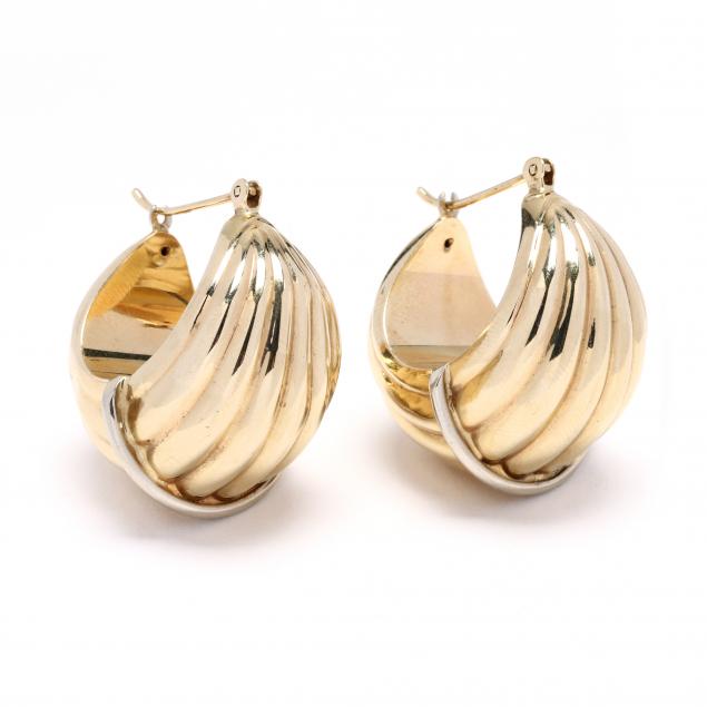 pair-of-gold-tapered-hoop-earrings-bassani