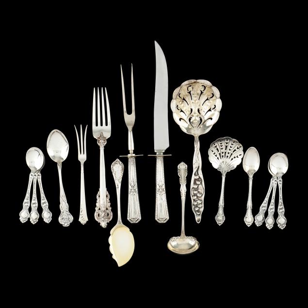 sixteen-assorted-sterling-silver-flatware-pieces