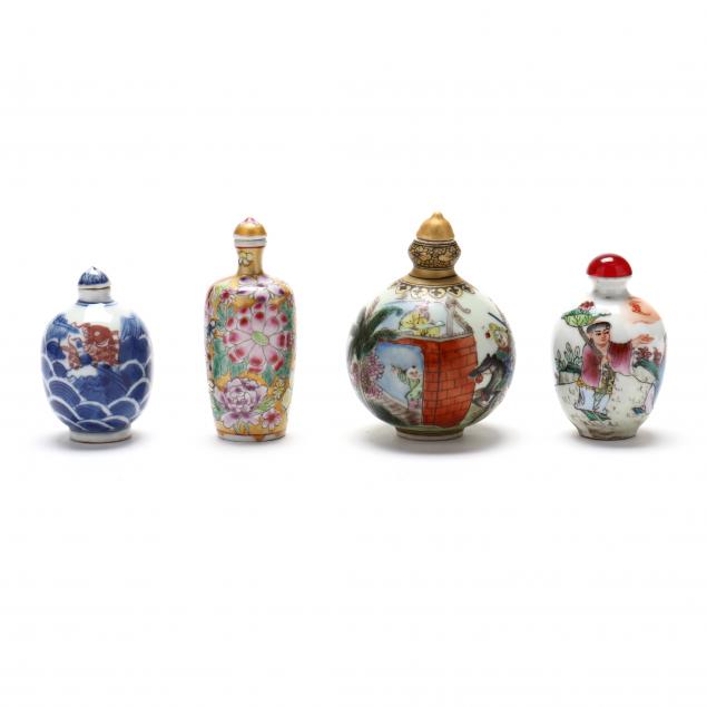 four-chinese-porcelain-snuff-bottles