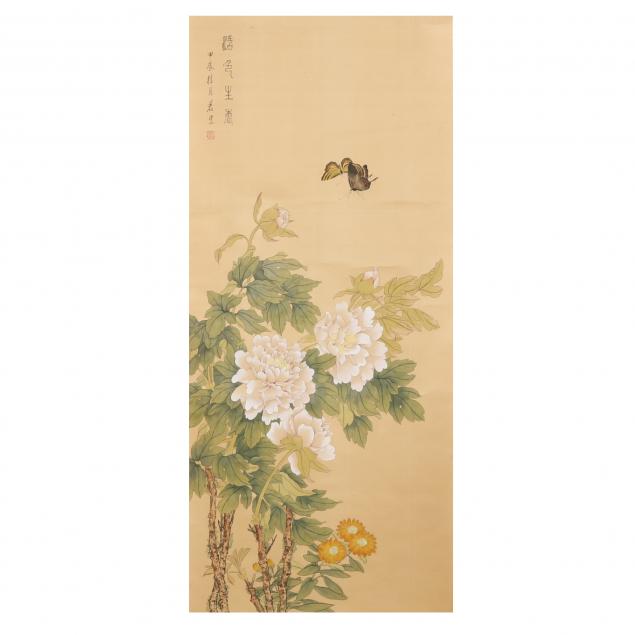 a-chinese-flower-painting-on-silk