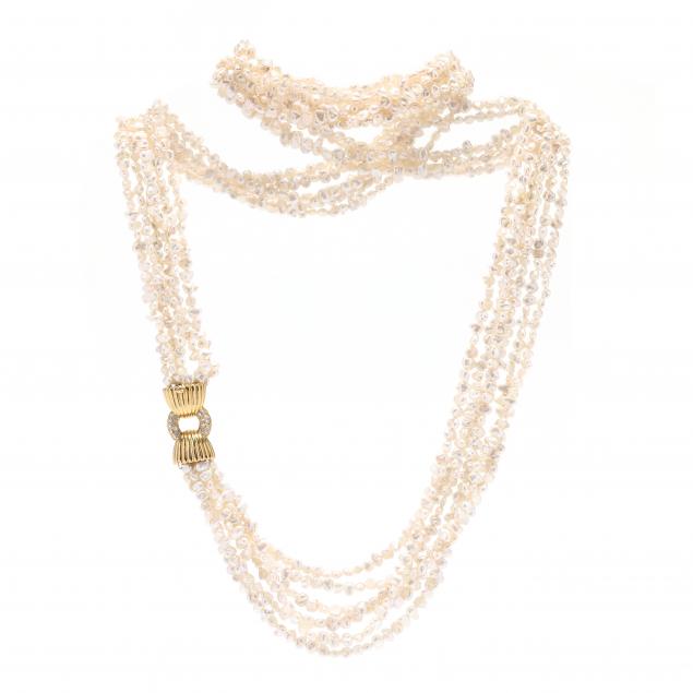 freshwater-pearl-necklace-with-gold-and-diamond-clasp-trio