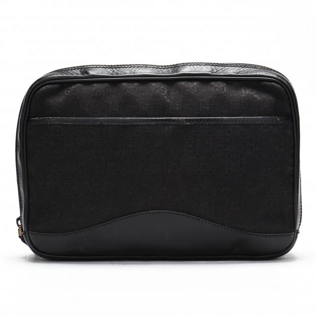 vintage-gucci-black-monogram-canvas-handbag