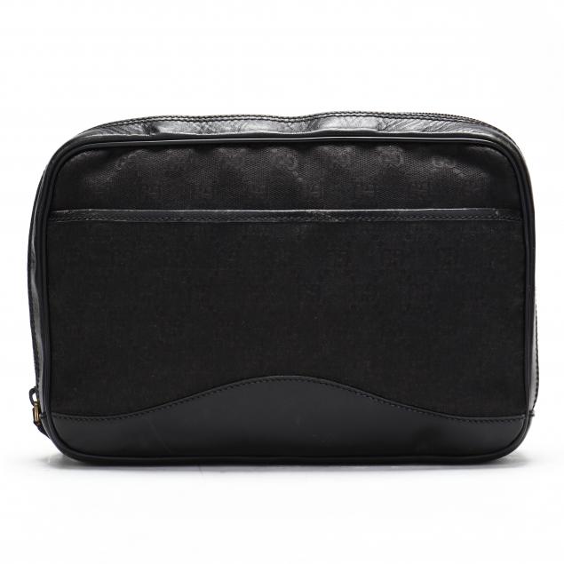 vintage-gucci-black-monogram-canvas-handbag