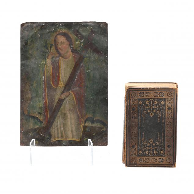 two-19th-century-religious-items-retablo-and-bible