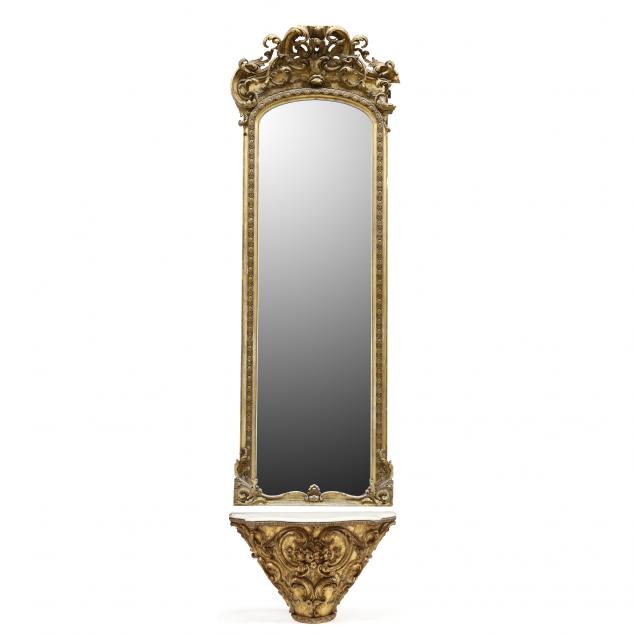 american-rococo-large-gilt-wood-gesso-marble-shelf-pier-mirror