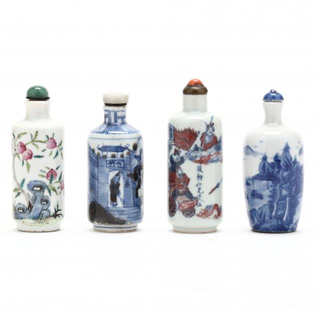 four-chinese-porcelain-snuff-bottles