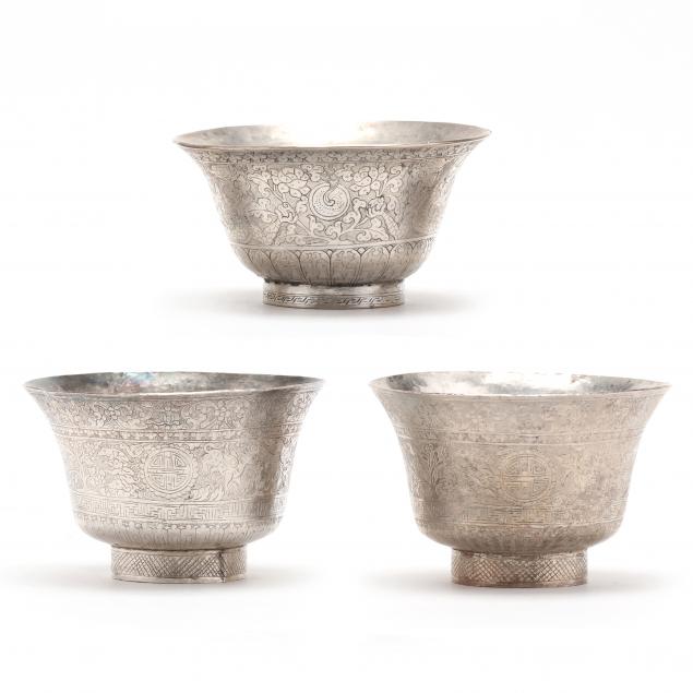 three-chinese-silver-tea-bowls