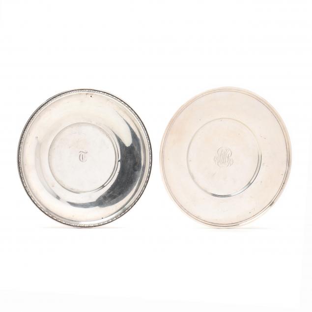 two-american-sterling-silver-plates