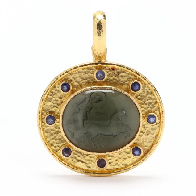gold-and-gem-set-venetian-glass-intaglio-pendant-enhancer-elizabeth-locke