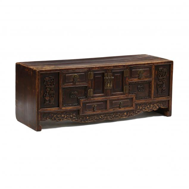 antique-chinese-carved-hardwood-low-cabinet
