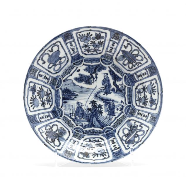a-chinese-porcelain-kraak-blue-and-white-dish