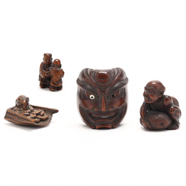 four-japanese-carved-wood-netsuke-and-ornaments